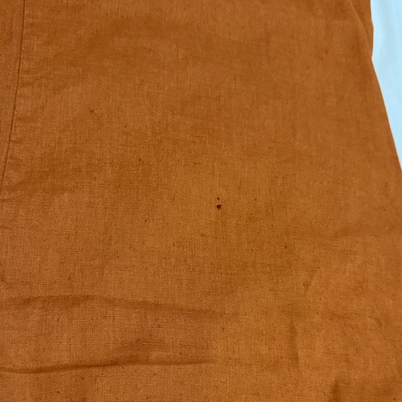 Three Dots Rust Orange Wide Leg Linen Pants - Picture 16 of 16